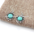 Latest Fashion Retro Hollow Turquoise Beautiful Geometric Earrings Design For Women SSEH042